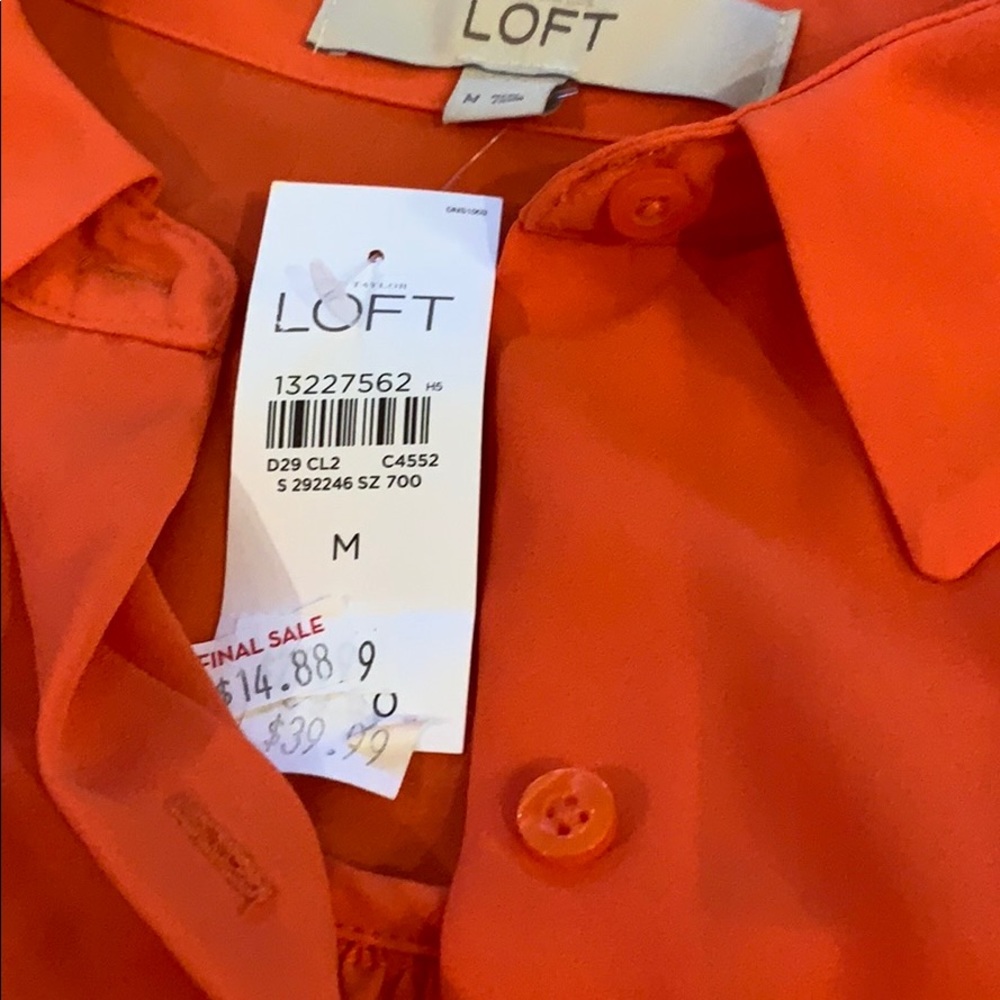 Loft orange polyester top